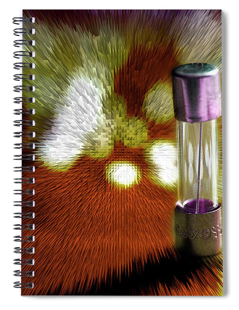 Fuse Spiral Notebook featuring the photograph Advancing Electronics by Mike Eingle