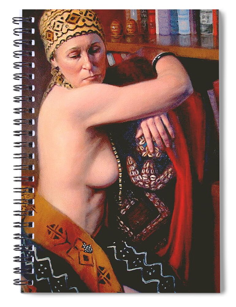 Realism Spiral Notebook featuring the painting African Drum 3 by Donelli DiMaria