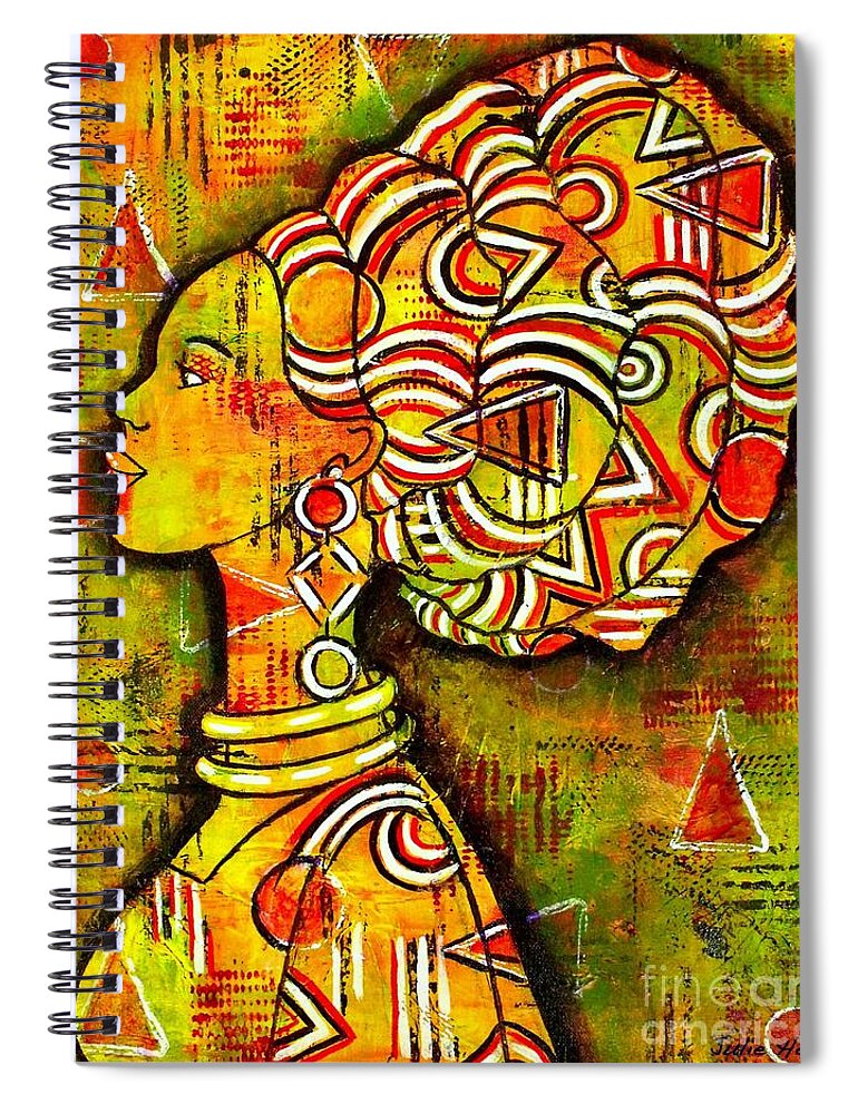 Julie Hoyle Spiral Notebook featuring the painting African Queen by Julie Hoyle