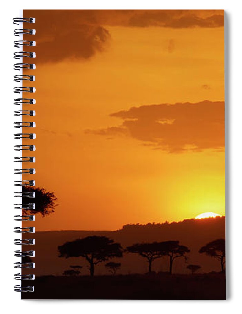Africa Spiral Notebook featuring the photograph African Sunrise by Sebastian Musial