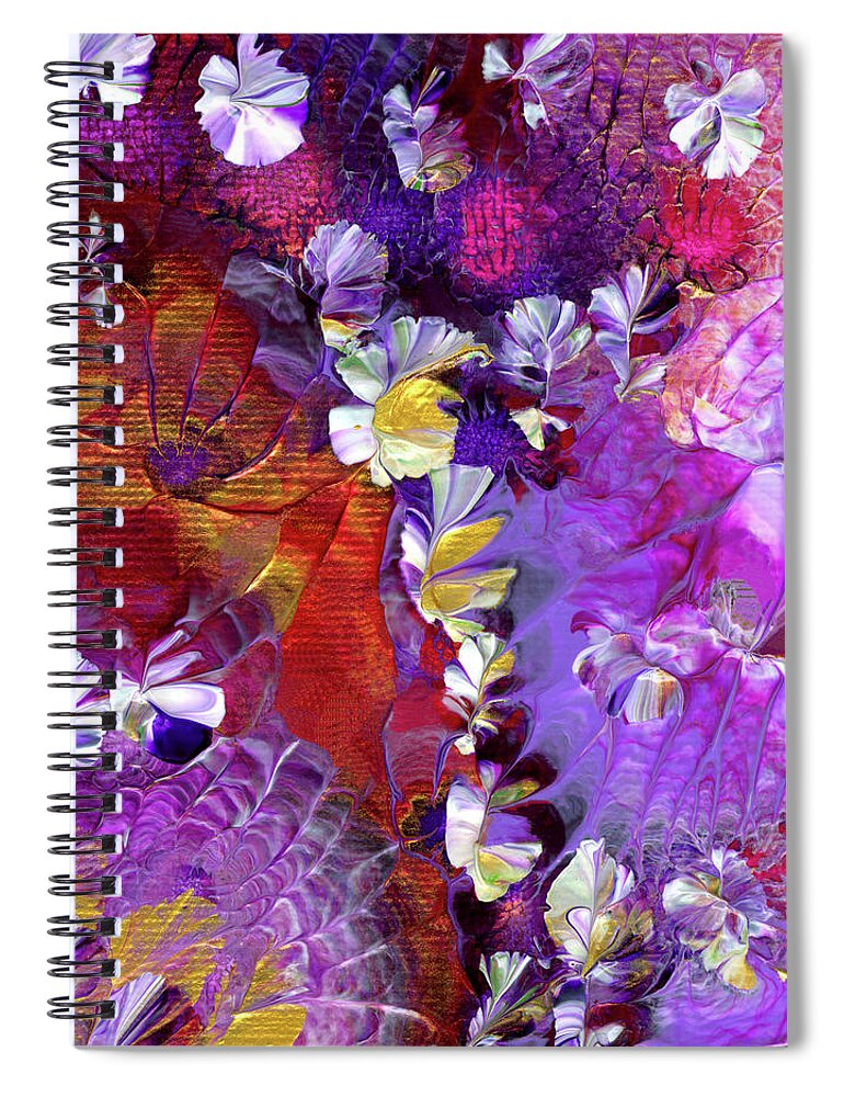 Fantasy Spiral Notebook featuring the painting African Violet Awake #5 by Nan Bilden