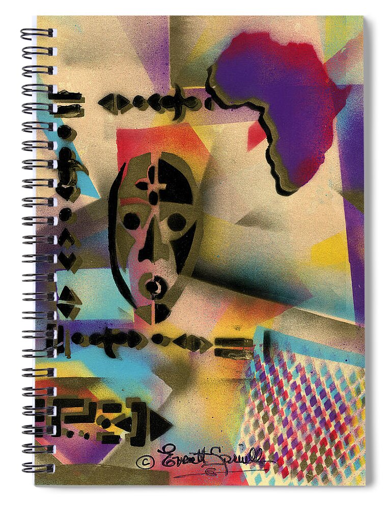 Everett Spruill Spiral Notebook featuring the painting Afro - Aesthetic - H by Everett Spruill
