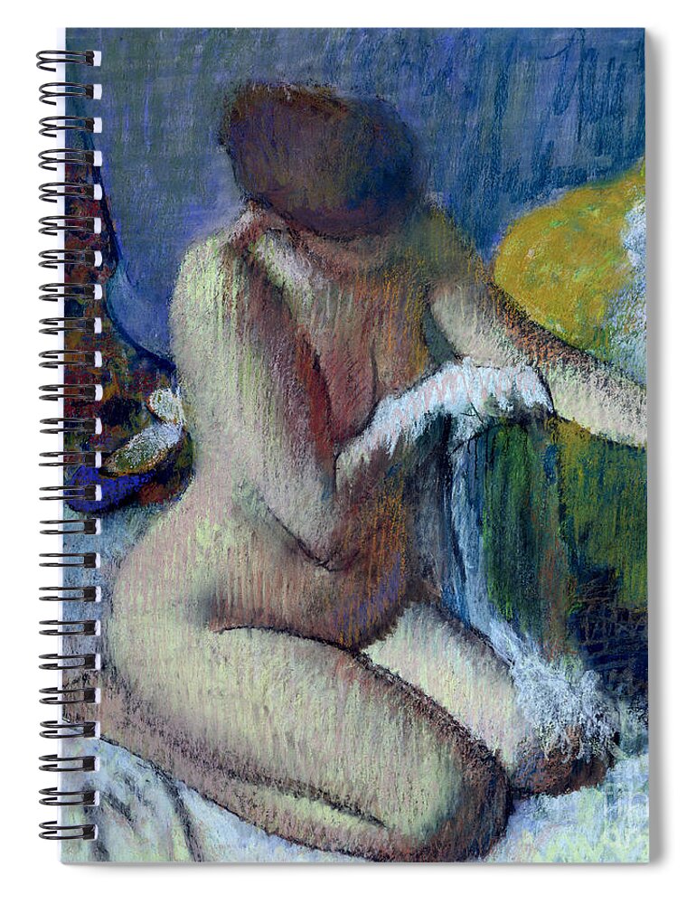 After Spiral Notebook featuring the painting After the Bath by Edgar Degas