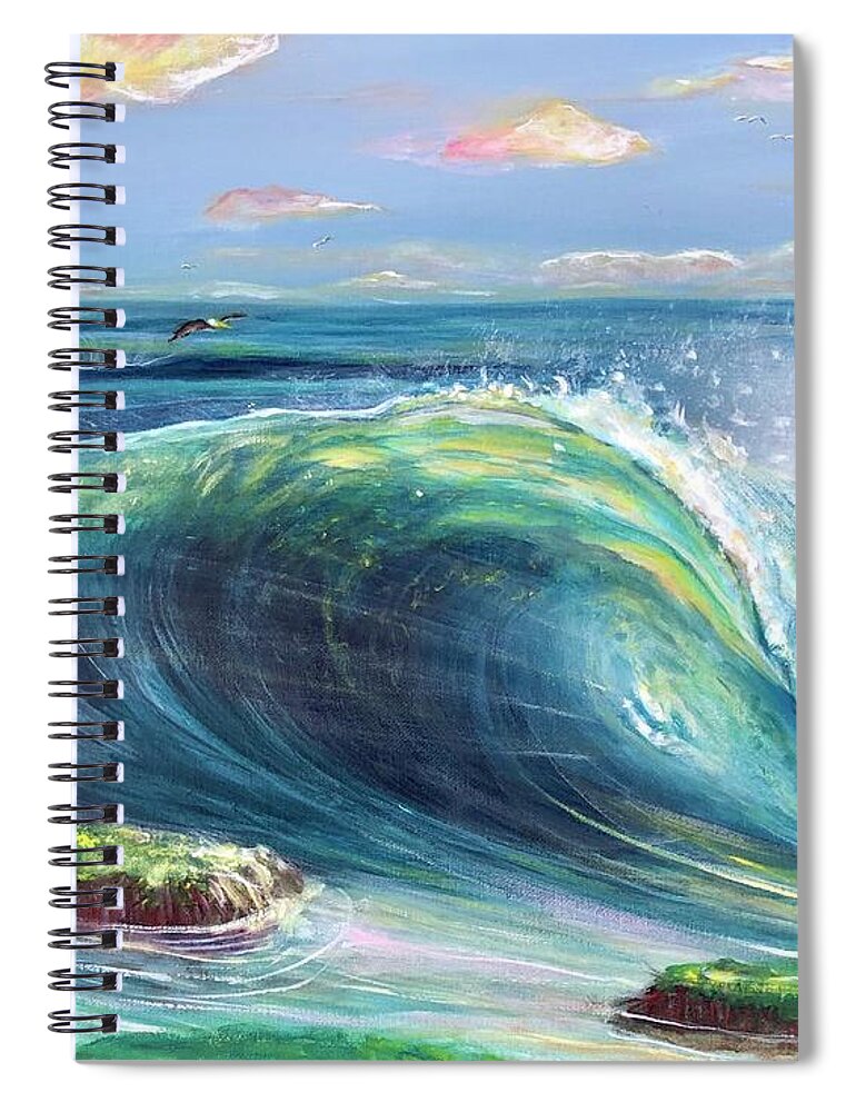 Surf Spiral Notebook featuring the painting Afternoon Delight by Dawn Harrell