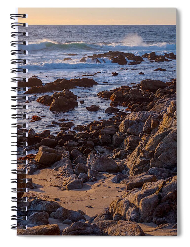 Beachscape Spiral Notebook featuring the photograph Afternoon Light at Carmel Point by Derek Dean