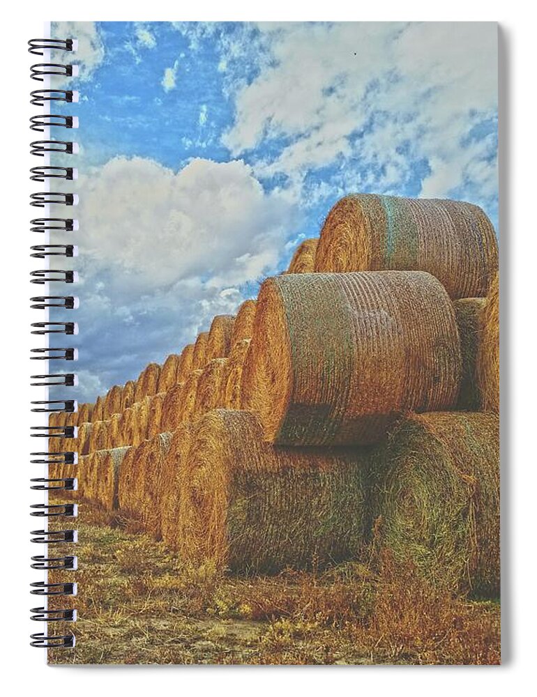 Hay Spiral Notebook featuring the photograph Afternoon Stack by Amanda Smith