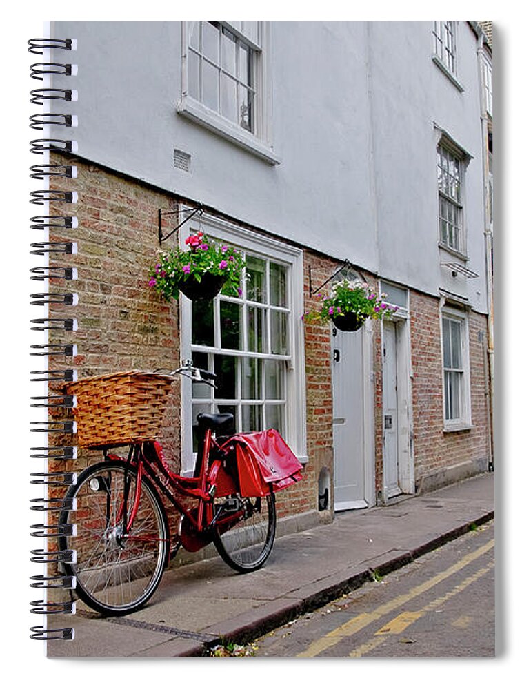 Cambridge Spiral Notebook featuring the photograph Afternoon with a bike. by Elena Perelman