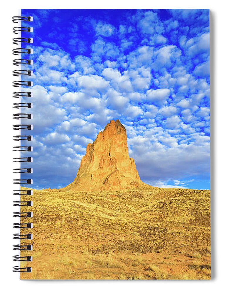Agathla Peak Spiral Notebook featuring the photograph Agathla Peak Clouds by Raul Rodriguez