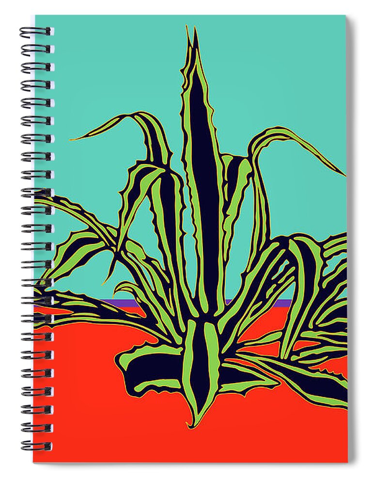 Agave Variegated Spiral Notebook featuring the digital art Agave Varigated by Sandra Selle Rodriguez
