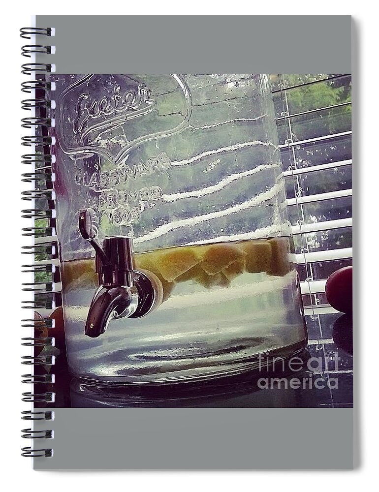 Cucumber Spiral Notebook featuring the photograph agua Fresca cucumber by Kari Myres