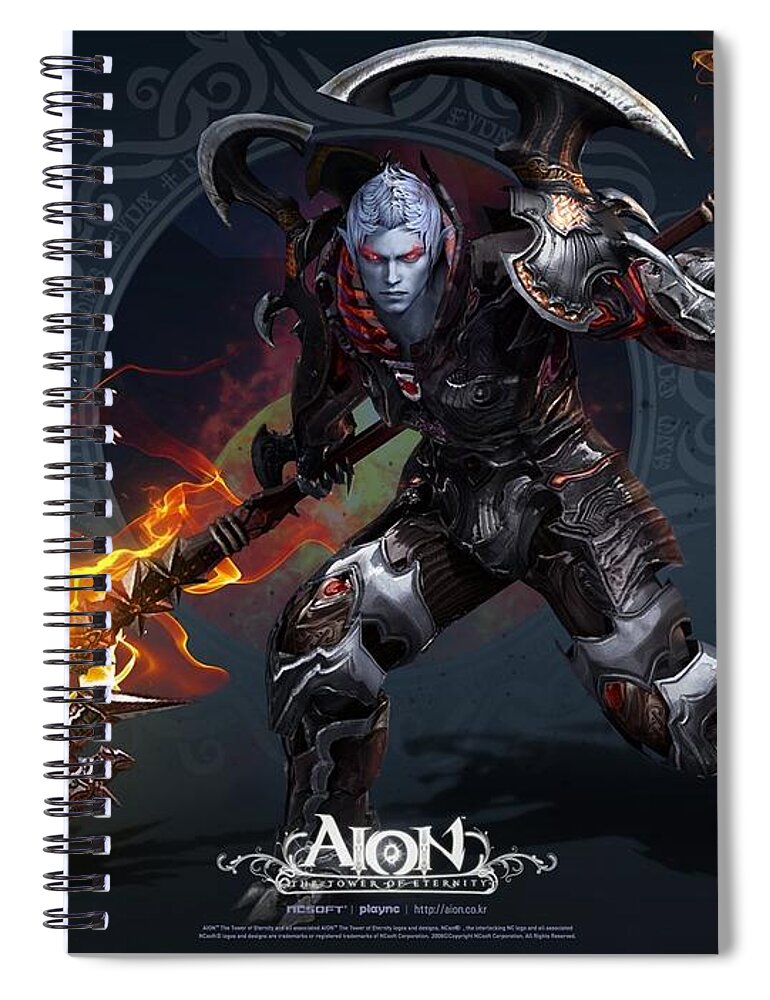 Aion Spiral Notebook featuring the digital art Aion by Maye Loeser