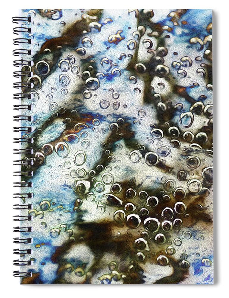 Air Bubbles Underwater Spiral Notebook featuring the photograph Air Bubbles Underwater - Abstract by Kaye Menner