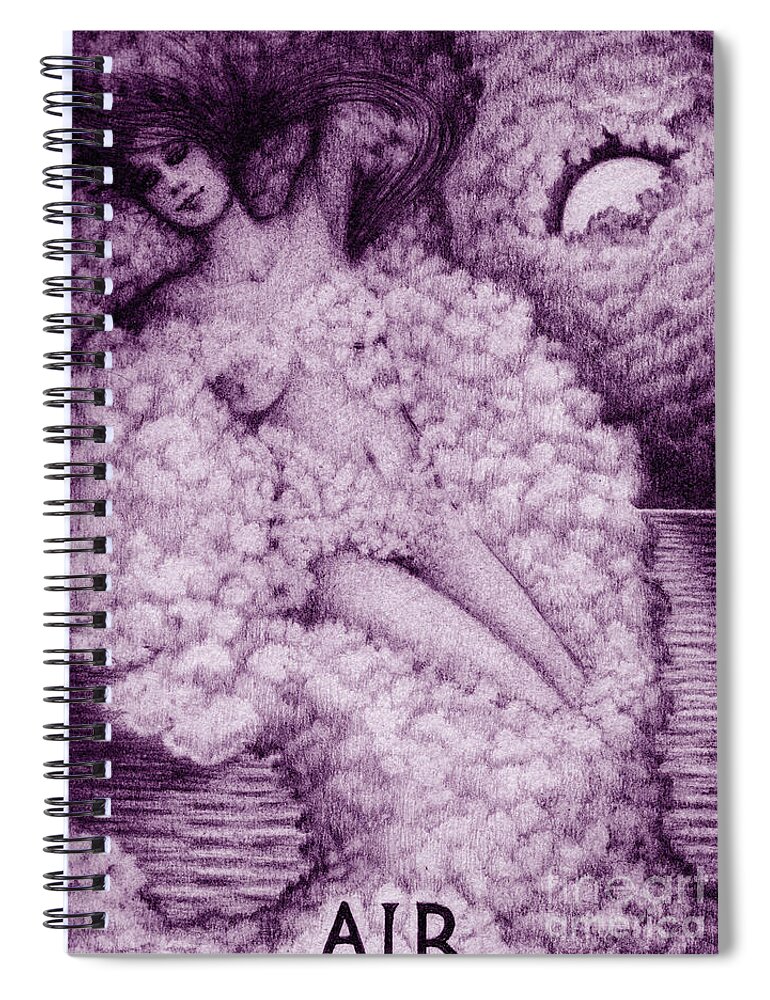 Figurative Spiral Notebook featuring the drawing Air by Debra Hitchcock