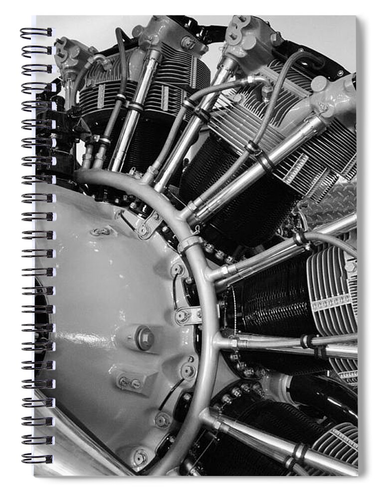 Photography Spiral Notebook featuring the photograph Aircraft Engine by Ludwig Keck