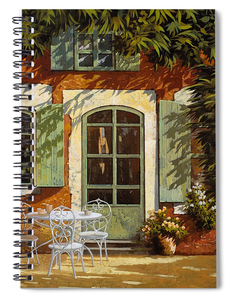 Landscape Spiral Notebook featuring the painting Al Fresco In Cortile by Guido Borelli