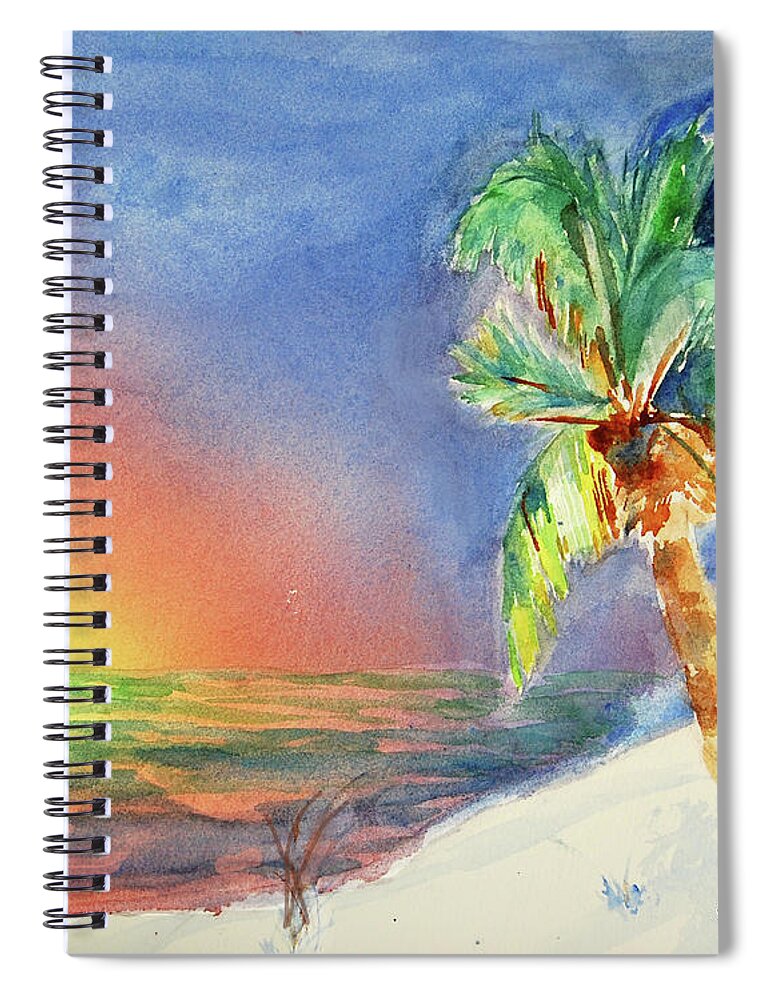 Beach Spiral Notebook featuring the painting Alabama Sunset by Jerry Fair