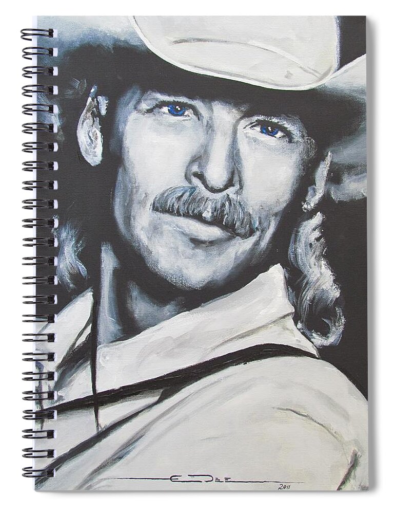 Alan Jackson Spiral Notebook featuring the painting Alan Jackson - In the Real World by Eric Dee