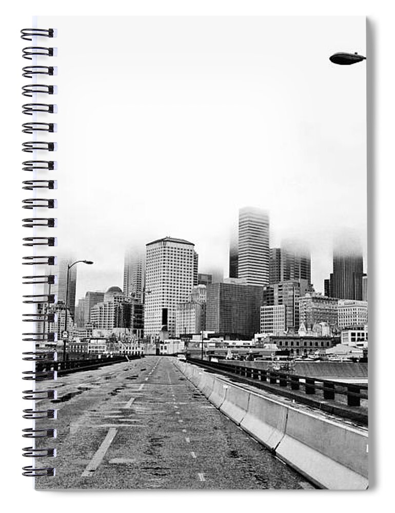 Seattle Spiral Notebook featuring the photograph Alaskan Way Viaduct Downtown Seattle by Pelo Blanco Photo