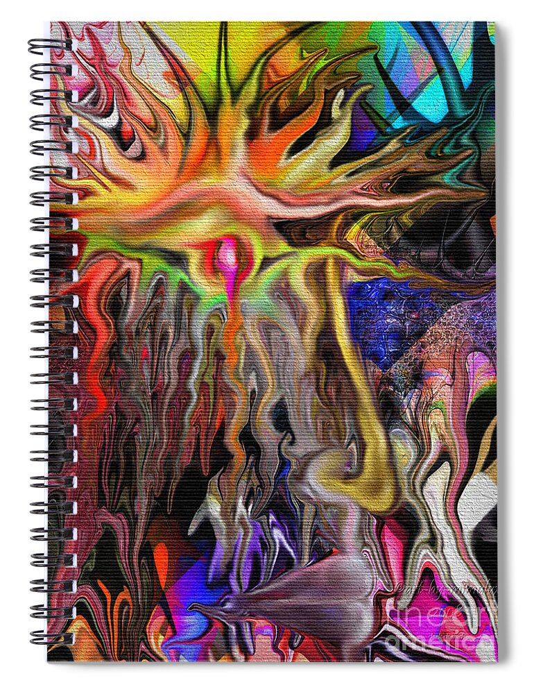 Alberich Spiral Notebook featuring the digital art Alberich the Sorcerer by Mimulux Patricia No