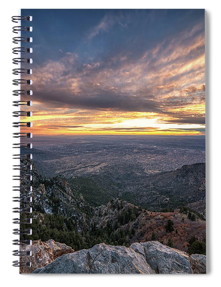 Albuquerque Spiral Notebook featuring the photograph Albuquerque Sunset by Framing Places