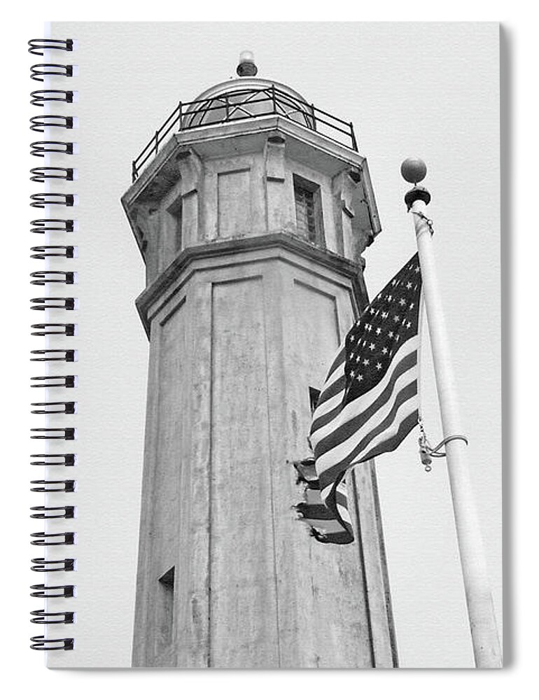 California Lighthouses Spiral Notebook featuring the photograph Alcatraz Light - San Francisco by Art Block Collections