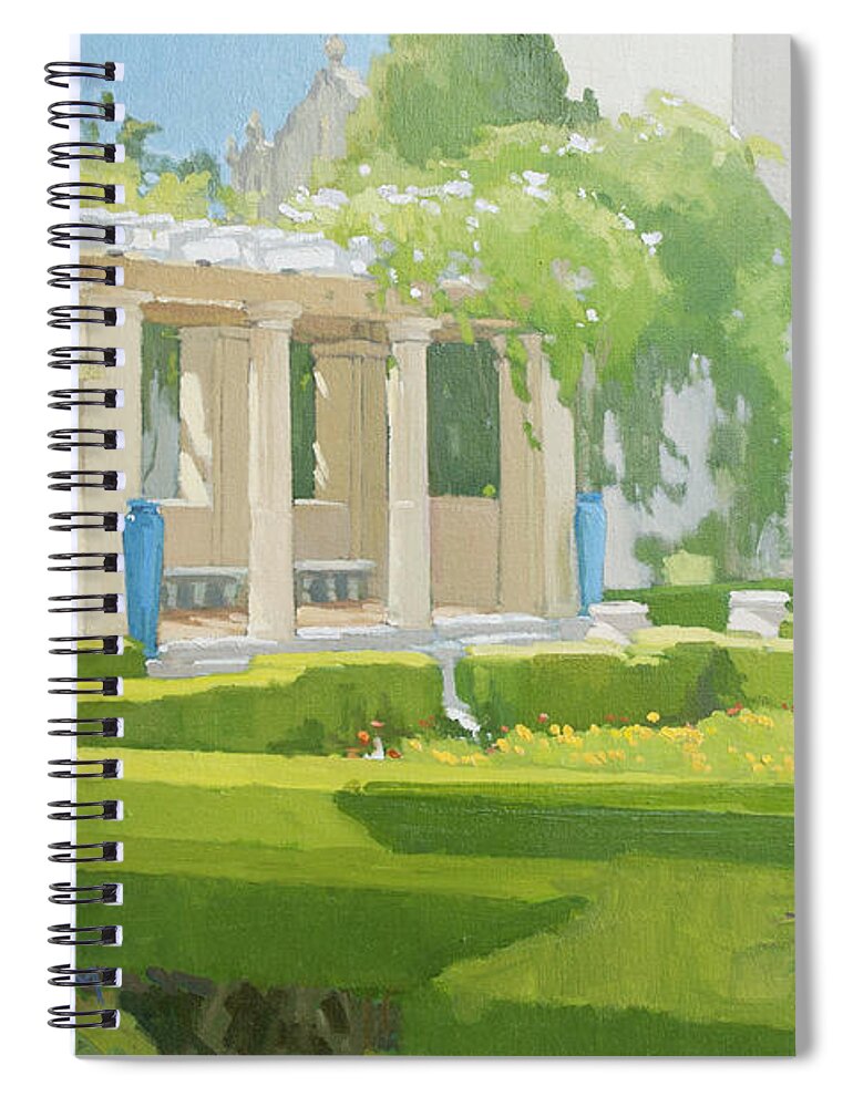 Alcazar Garden Spiral Notebook featuring the painting Alcazar Garden Balboa Park San Diego California by Paul Strahm