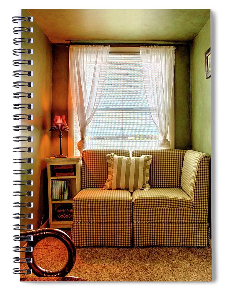 Alcove Spiral Notebook featuring the photograph Alcove sitting area by Jeff Kurtz