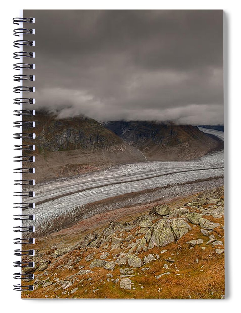 Aletsch Glacier Spiral Notebook featuring the photograph Aletsch Glacier by Brenda Jacobs