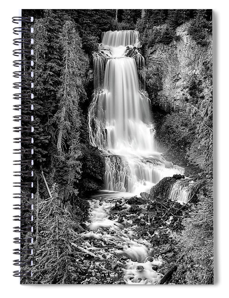 Alexander Falls Spiral Notebook featuring the photograph Alexander Falls - bw 1 by Stephen Stookey