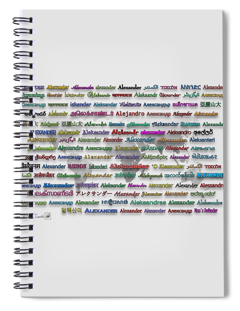 Mccombie Spiral Notebook featuring the digital art Alexander by J McCombie