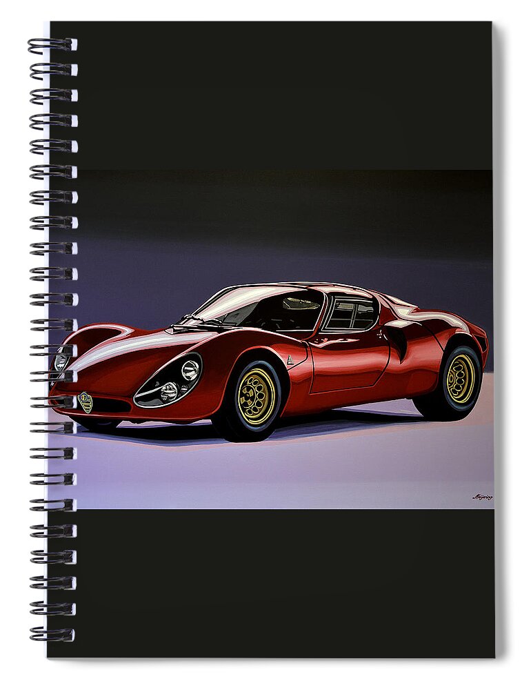 Alfa Romeo 33 Stradale Spiral Notebook featuring the painting Alfa Romeo 33 Stradale 1967 Painting by Paul Meijering