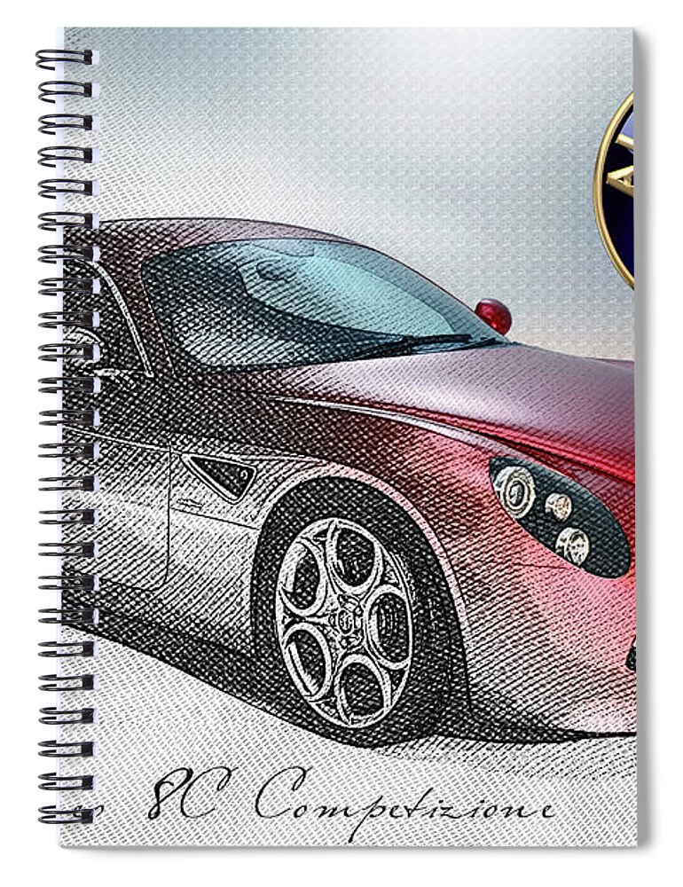 Wheels Of Fortune By Serge Averbukh Spiral Notebook featuring the photograph Alfa Romeo 8C Competizione by Serge Averbukh