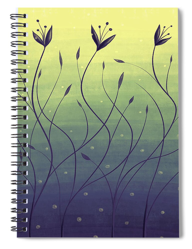Algae Spiral Notebook featuring the digital art Algae Plants In Green Water by Boriana Giormova