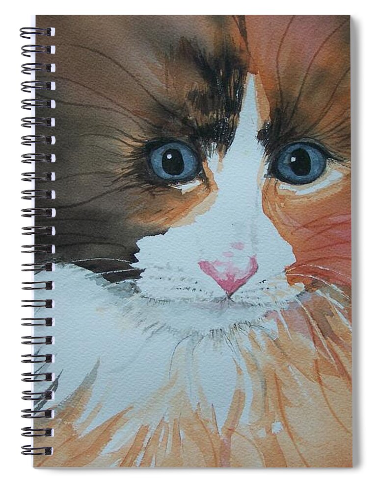 Watercolor Spiral Notebook featuring the painting Ali Cat Abstract by Lynn Babineau