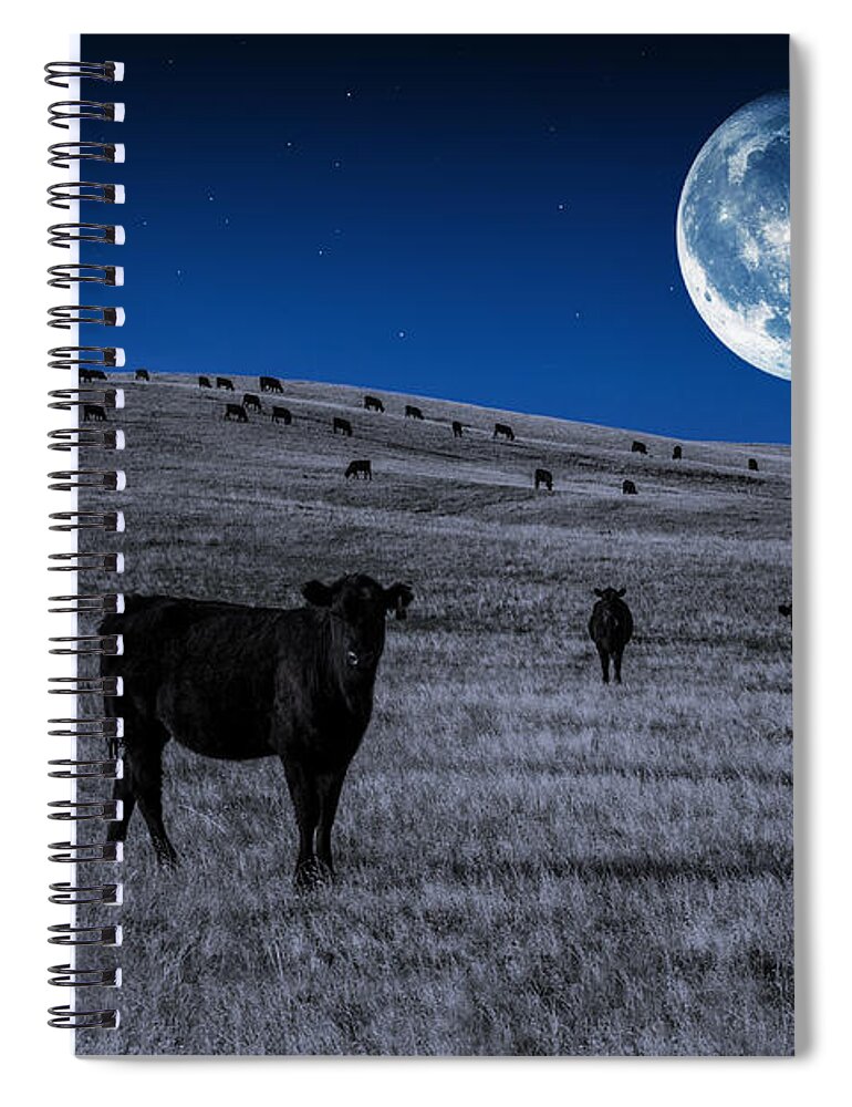 Cows Spiral Notebook featuring the photograph Alien Cows by Todd Klassy