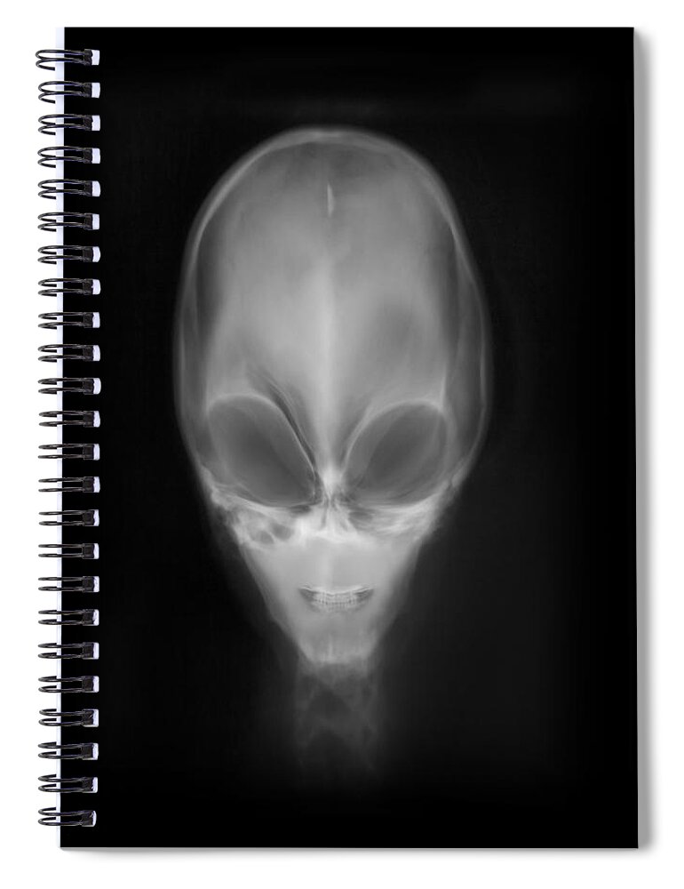 Alien Spiral Notebook featuring the digital art Alien X-ray by Gravityx9 Designs