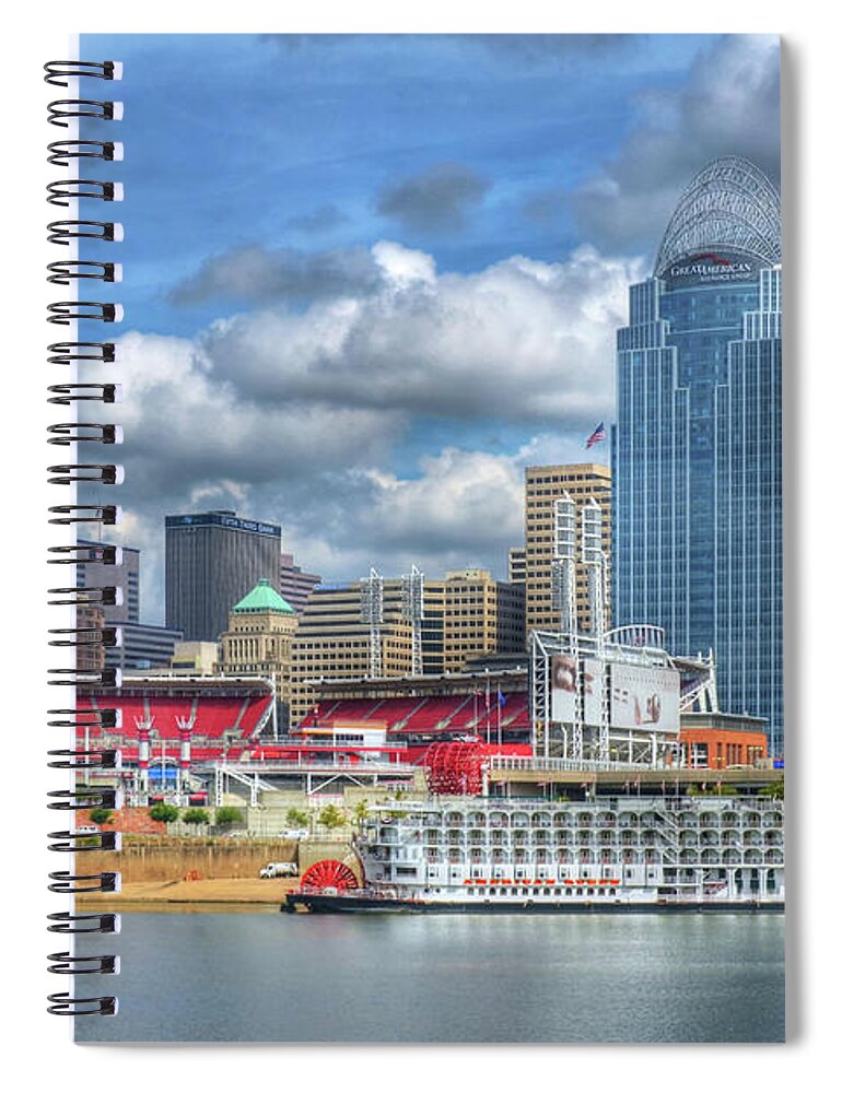 Cincinnati Spiral Notebook featuring the photograph All American City by Mel Steinhauer