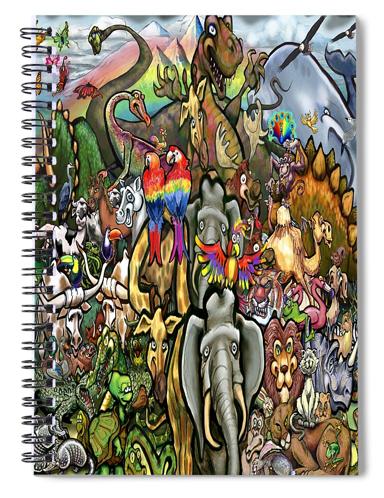 Animal Spiral Notebook featuring the painting All Creatures Great Small by Kevin Middleton
