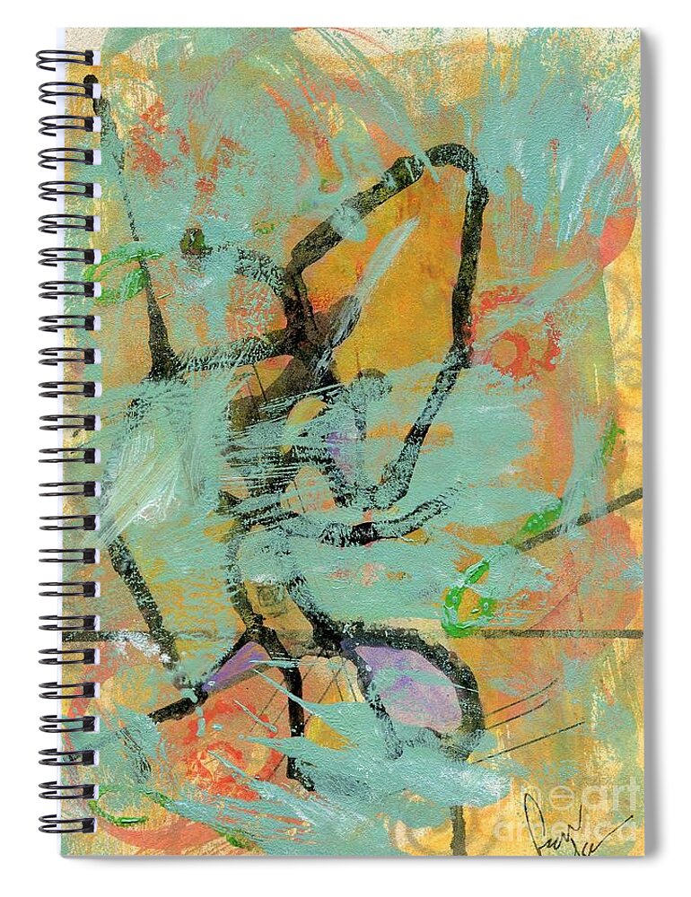 Abstract Spiral Notebook featuring the painting All Instead Of Some No. 1 by Hew Wilson