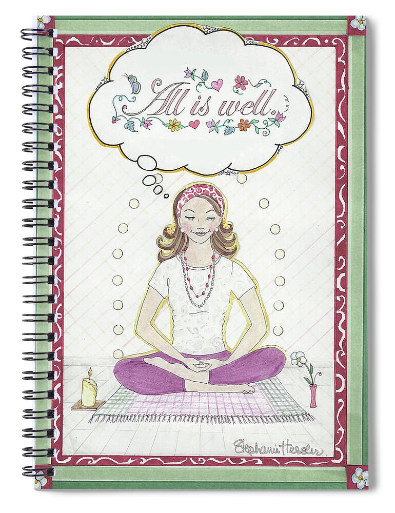 All Is Well Spiral Notebook featuring the mixed media All Is Well by Stephanie Hessler