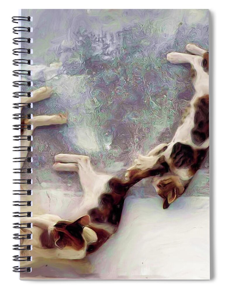 Portrait Spiral Notebook featuring the painting All Stretched Out - RDW250809 by Dean Wittle