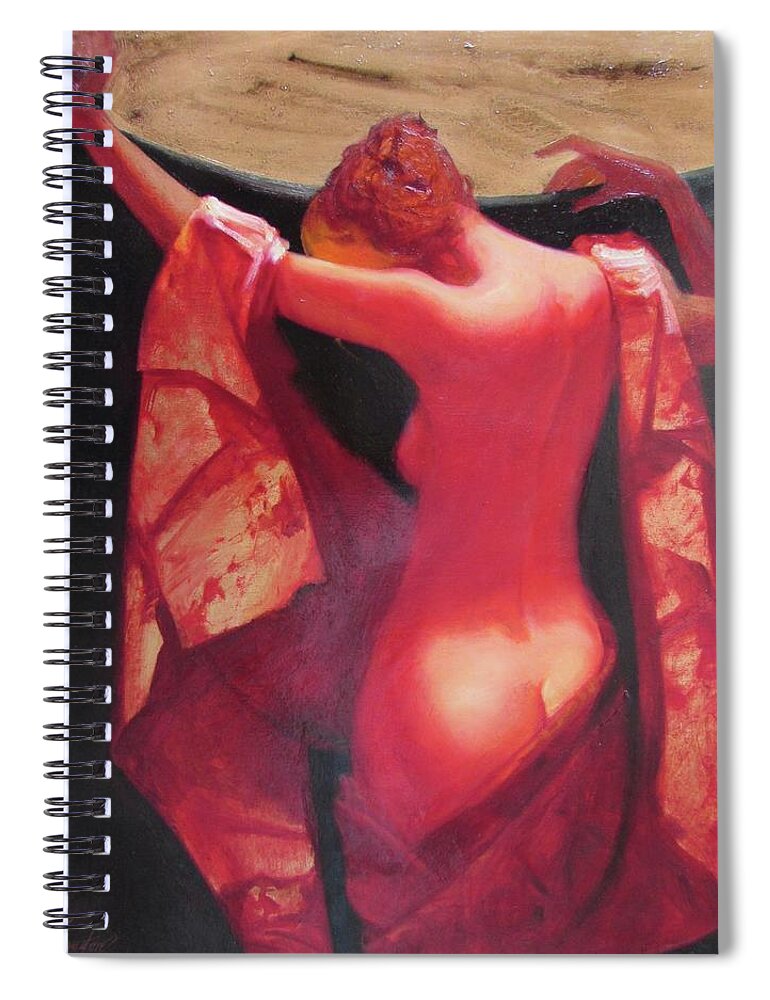 Ignatenko Spiral Notebook featuring the painting All the mourners by Sergey Ignatenko