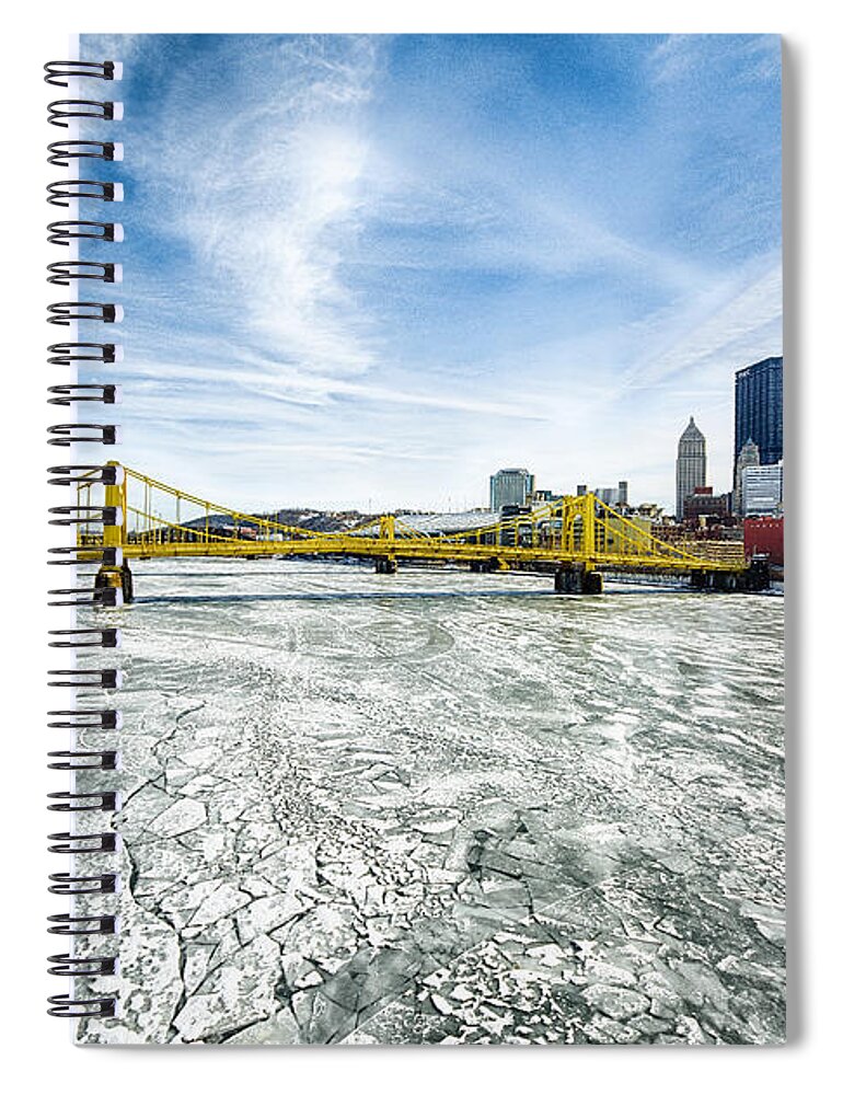 Allegheny River Spiral Notebook featuring the photograph Allegheny River Frozen Over Pittsburgh Pennsylvania by Amy Cicconi