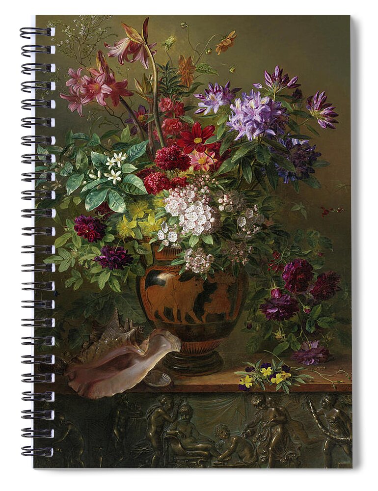 Aged Spiral Notebook featuring the painting Allegory of Spring by Georgius Jacobus Johannes van Os