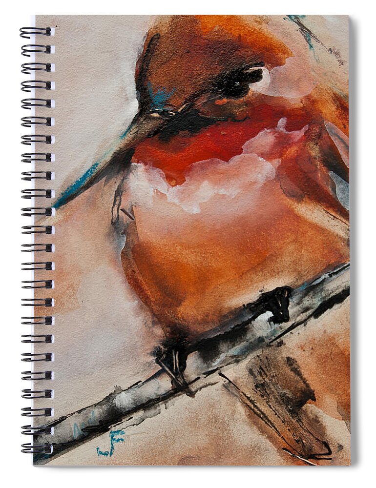 Hummingbird Spiral Notebook featuring the painting Allen's Hummingbird by Jani Freimann