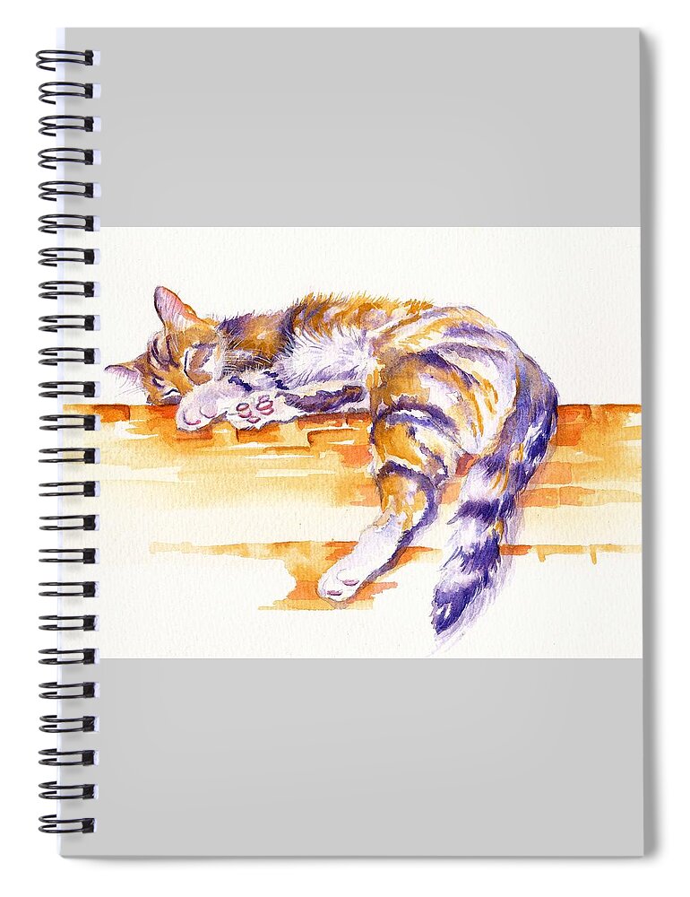 Cat Spiral Notebook featuring the painting Alley Cat by Debra Hall