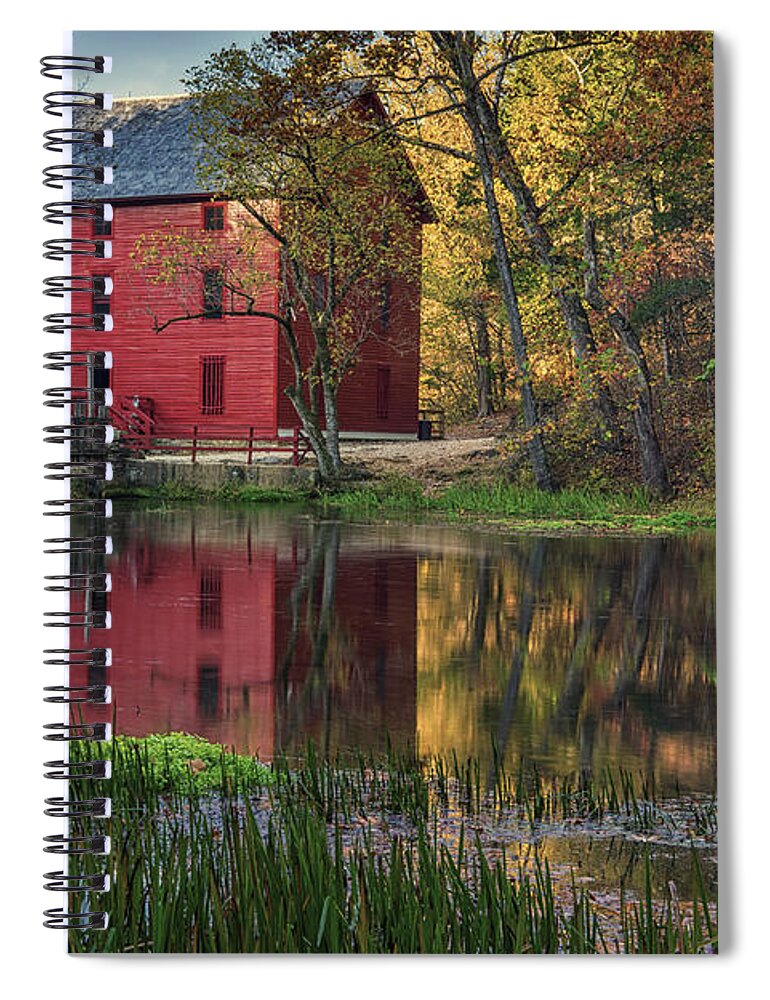 Alley Spring Spiral Notebook featuring the photograph Alley Spring Mill Fall MO DSC09240 by Greg Kluempers