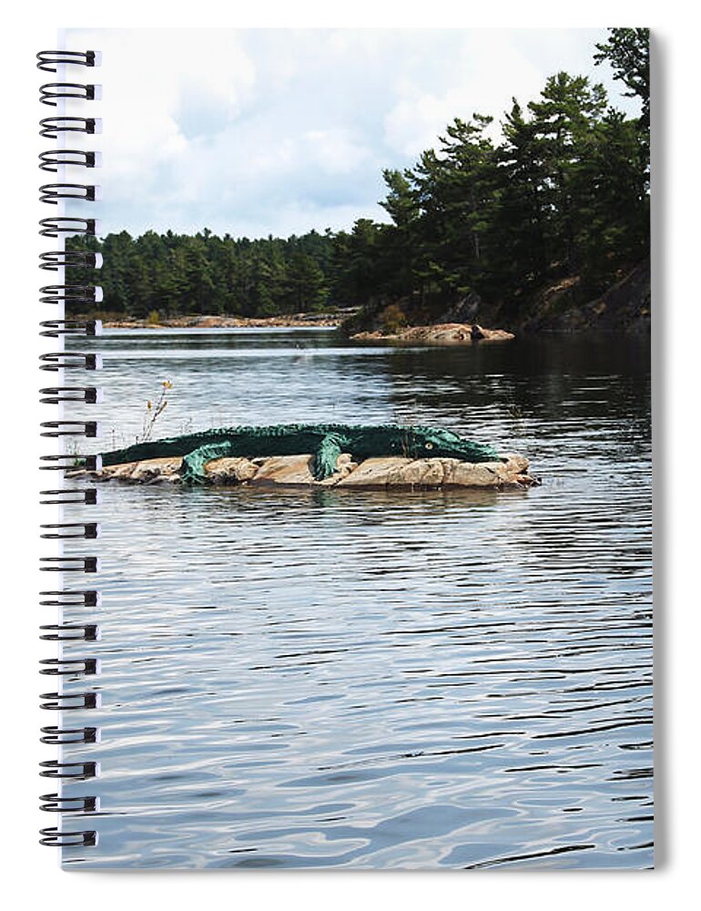 Alligator Spiral Notebook featuring the photograph Alligator Island by Debbie Oppermann