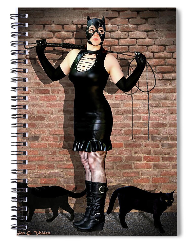 Cat Woman Spiral Notebook featuring the photograph Ally Cats by Jon Volden