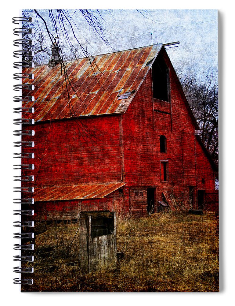 Barn Spiral Notebook featuring the photograph Almost Gone by Julie Lueders 